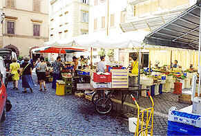 Rome street market Pantheon