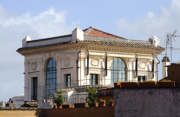 Rome roofs and old aristocratica palace