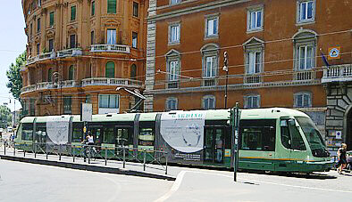 Rome Jewish ghetto neighborhood tram n. 8