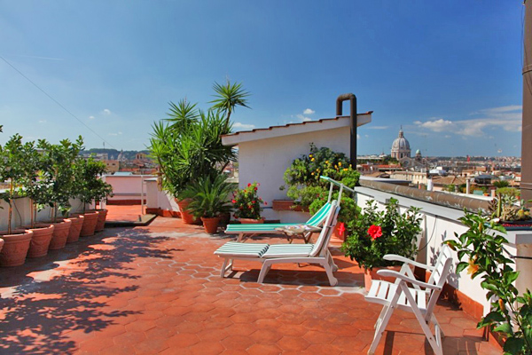 Rome Spanish Steps penthouse attic terraces panoramic views apartment ...